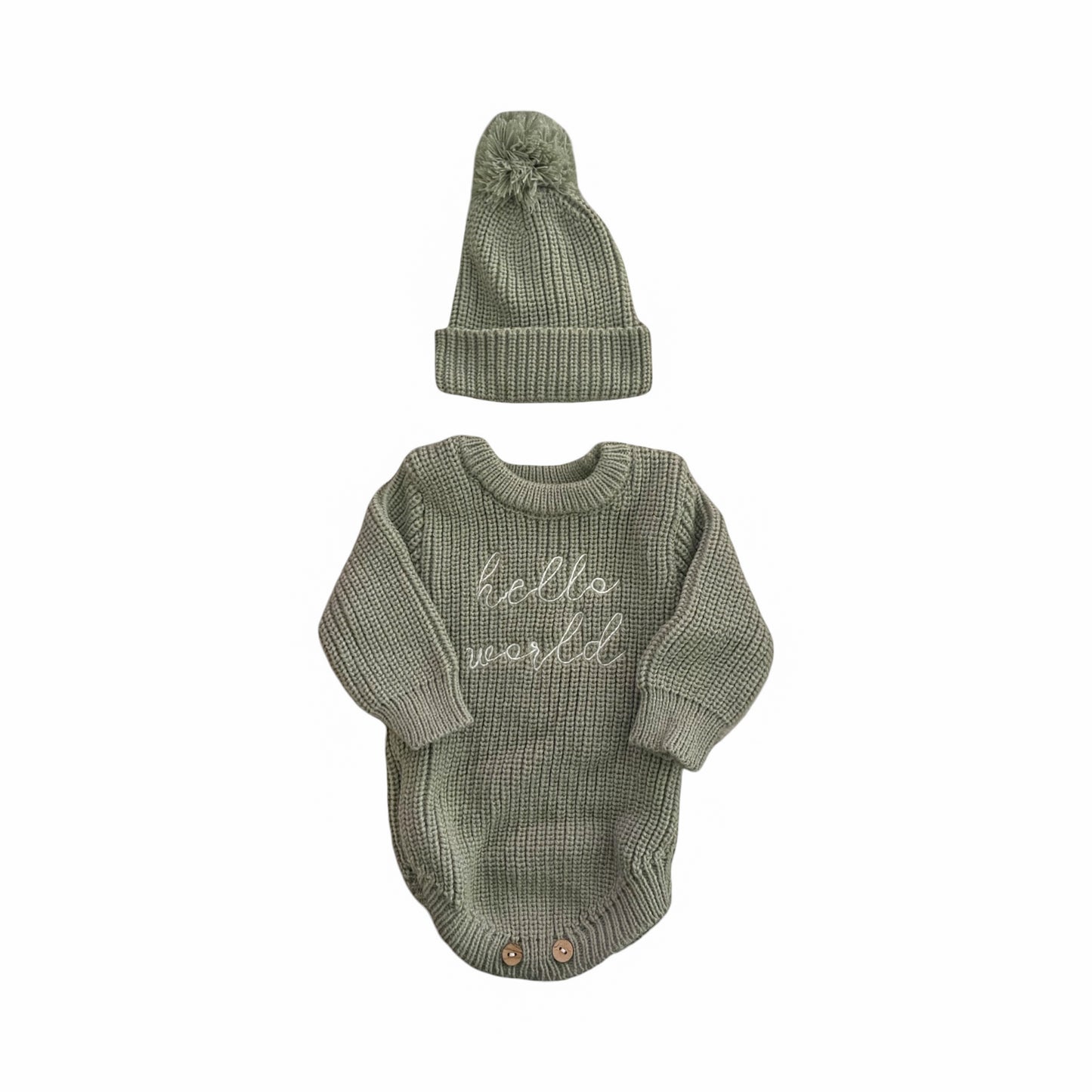 “HELLO WORLD” NEWBORN ROMPER
