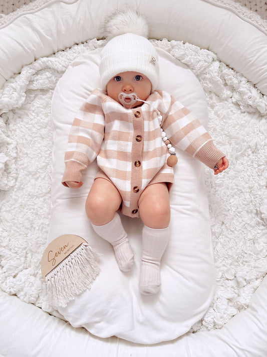 NEUTRAL PLAID ROMPER