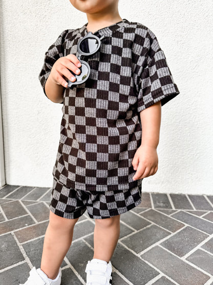 CHECKERED CHARCOAL SET