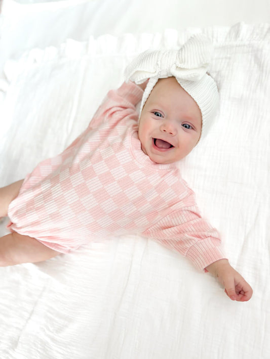 PINK CHECKERED ROMPER