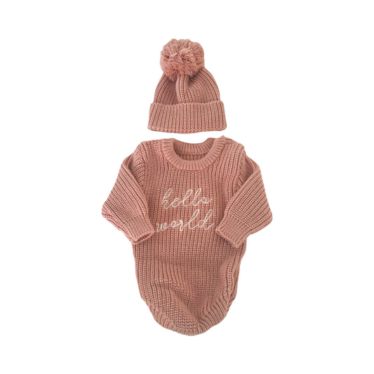 “HELLO WORLD” NEWBORN ROMPER