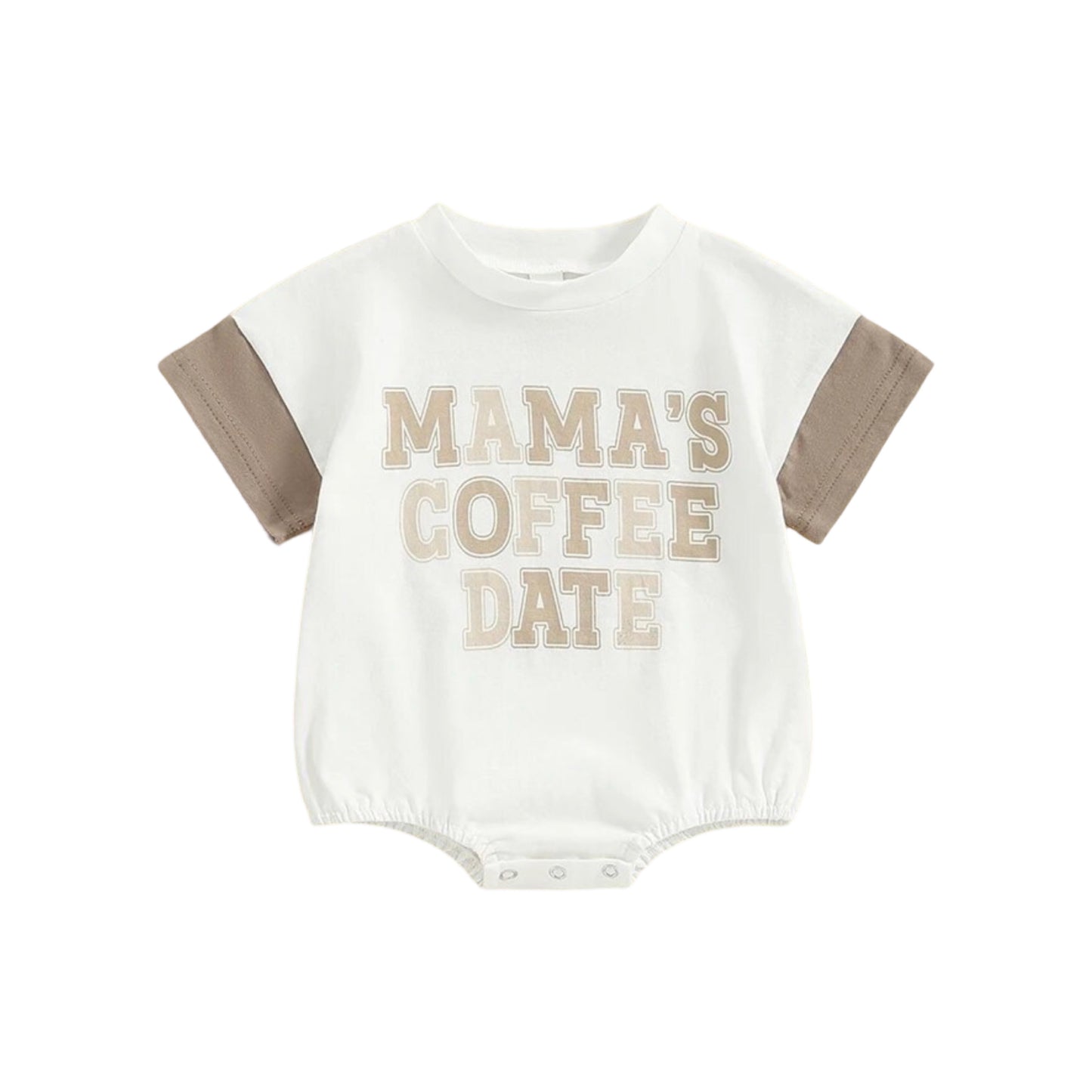 “MAMA’S COFFEE DATE” TRI COLOR ROMPER