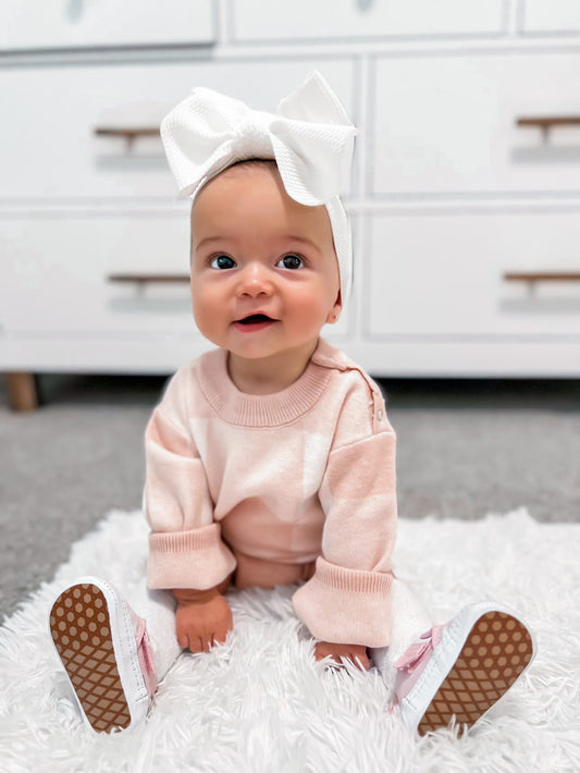 PINK N' PLAID SWEATER ONESIE