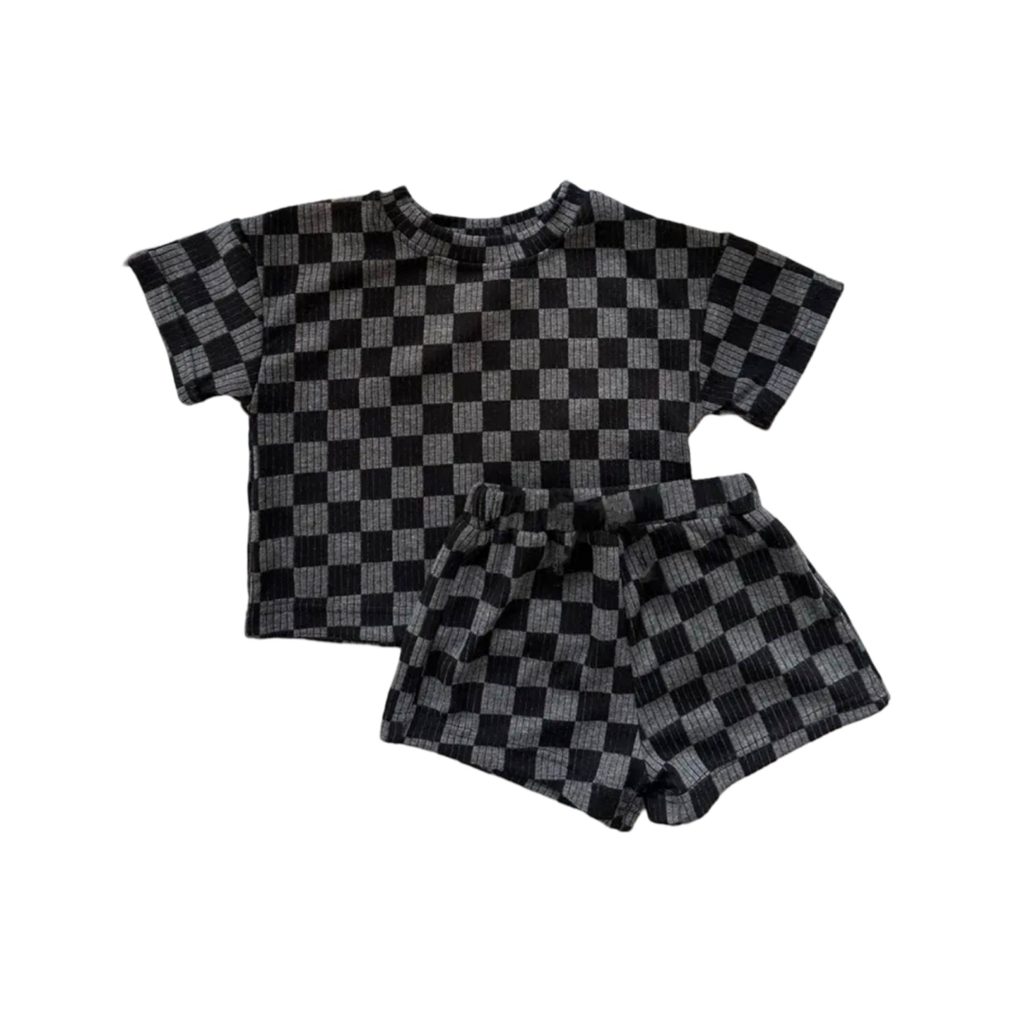 CHECKERED CHARCOAL SET