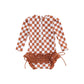 CHECKERED SWIMSUIT WITH RUFFLES