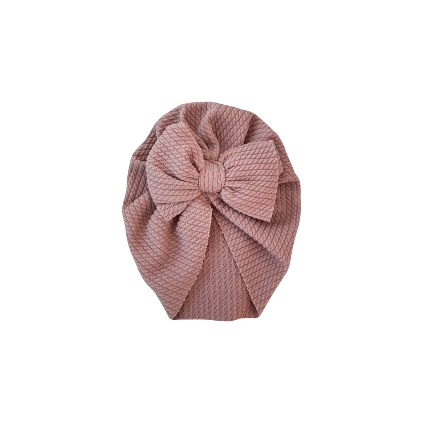 WAFFLE KNIT BOW TURBAN