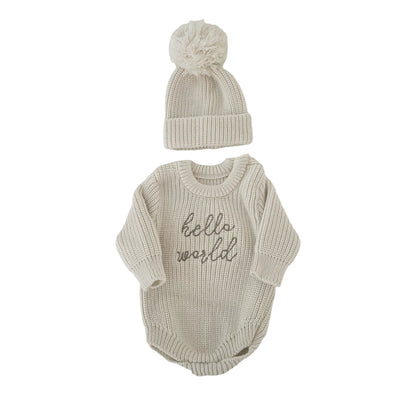 “HELLO WORLD” NEWBORN ROMPER