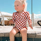 CHECKERED SWIMSUIT WITH RUFFLES