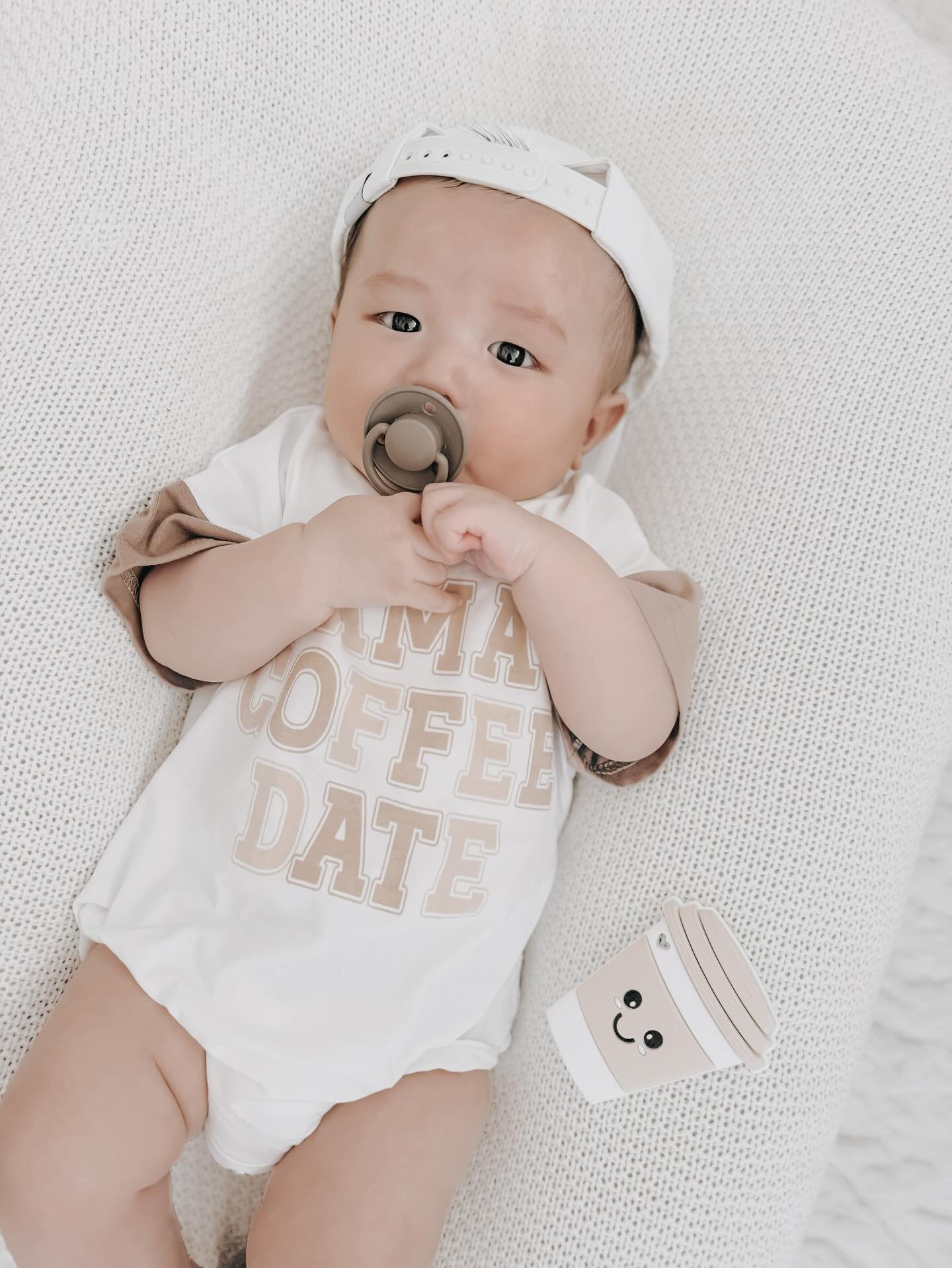 “MAMA’S COFFEE DATE” TRI COLOR ROMPER