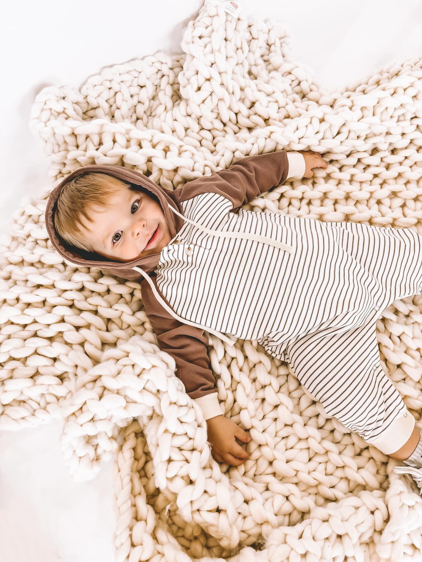 STRIPED MOCHA ROMPER