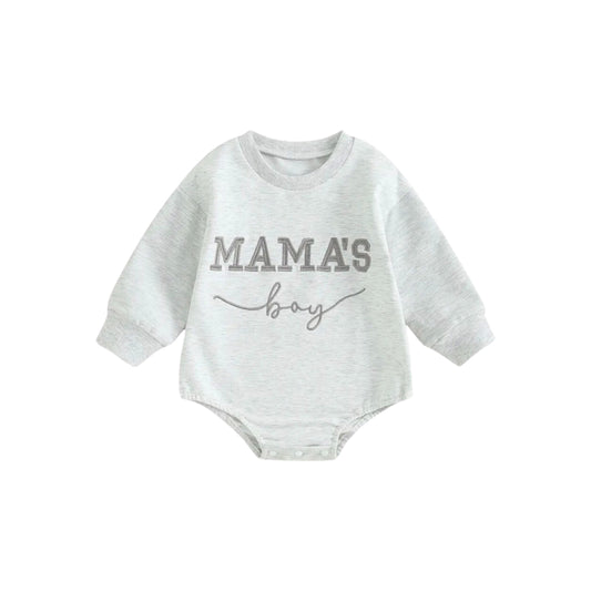 “MAMA’S BOY” EMBROIDERED ONESIE