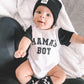 “MAMA’S BOY” TWO TONE SHORT SLEEVE ONESIE