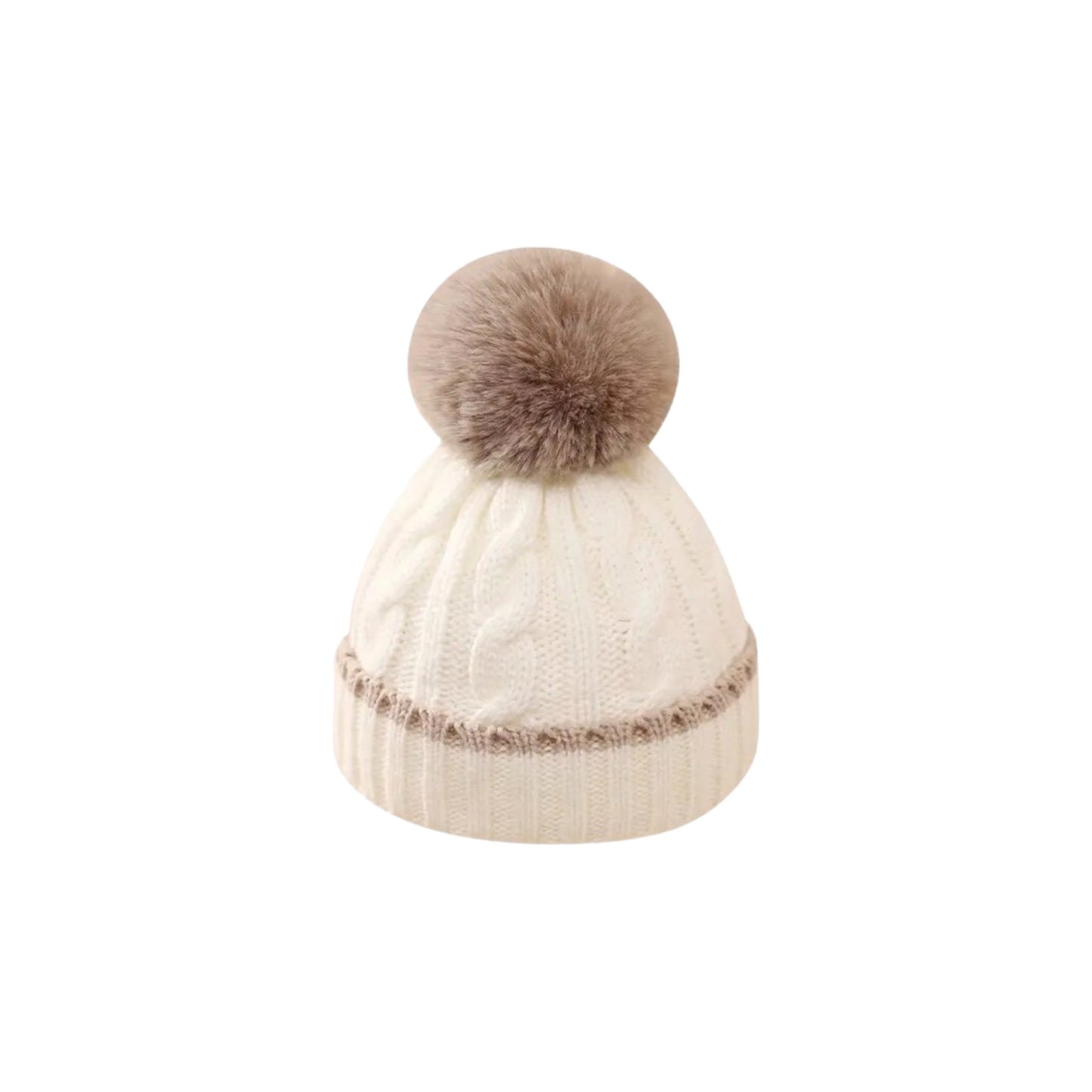 NEUTRAL CABLE KNIT BEANIE