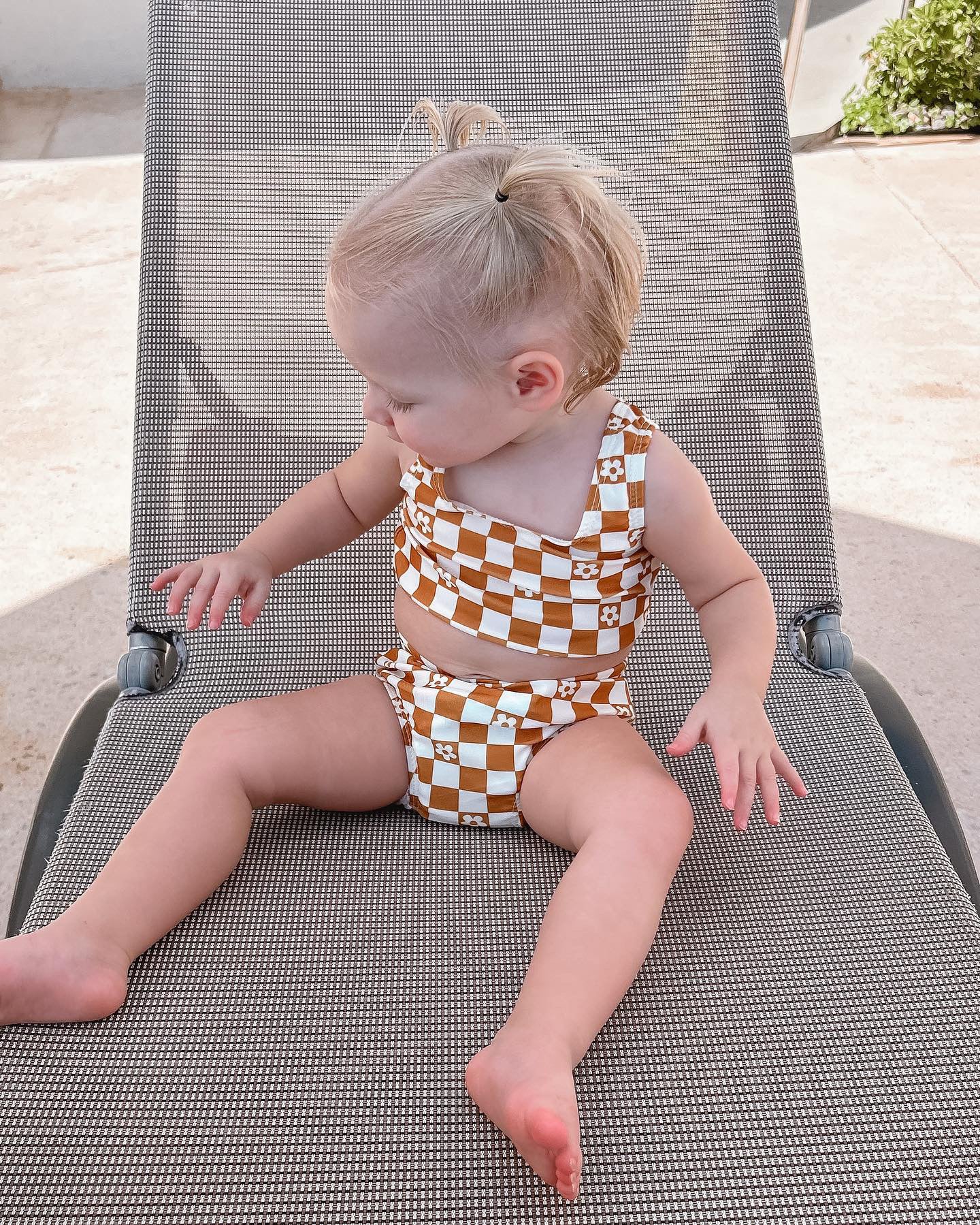 CHECKERED CREAMSICLE SWIMSUIT