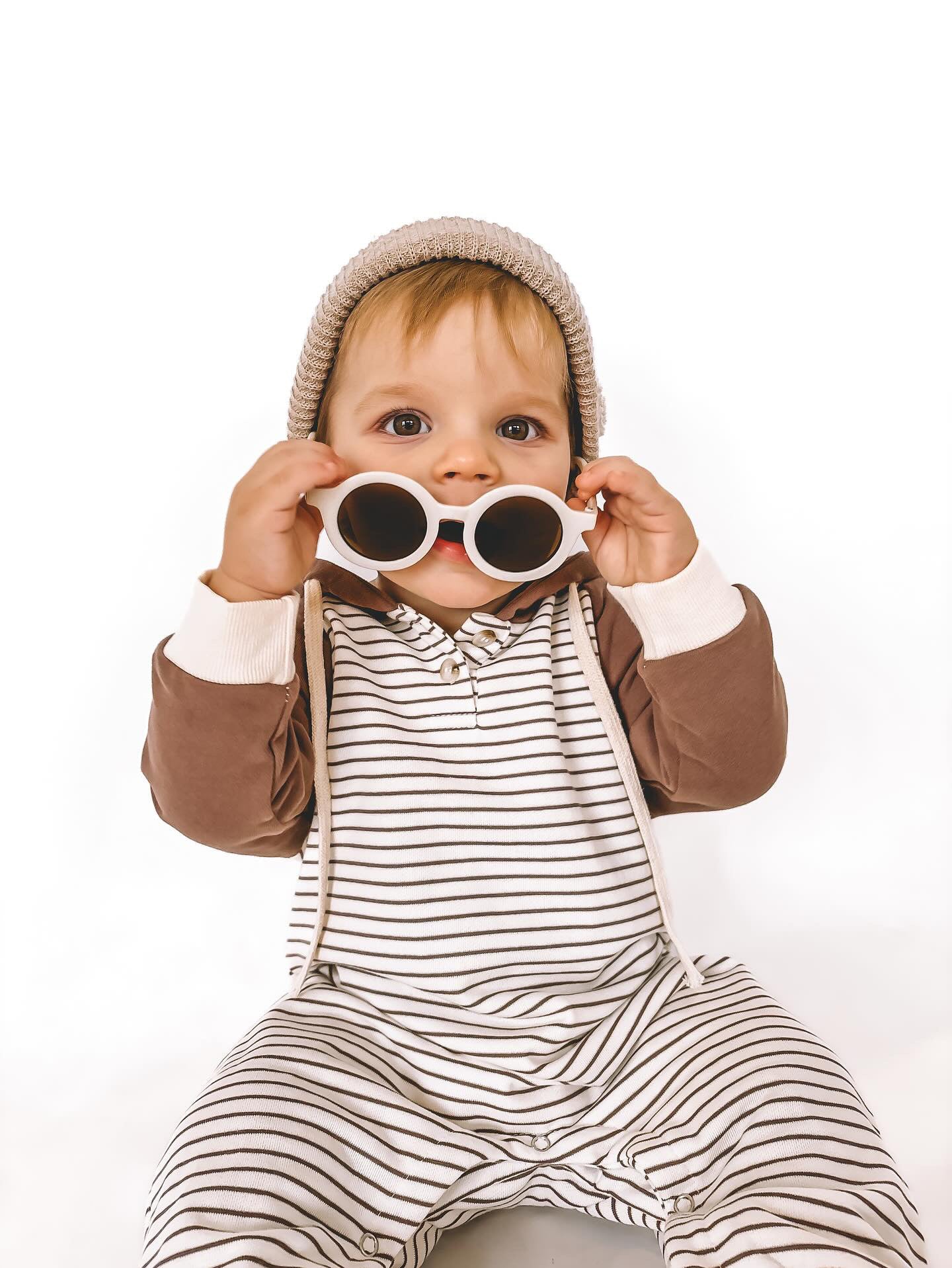 STRIPED MOCHA ROMPER