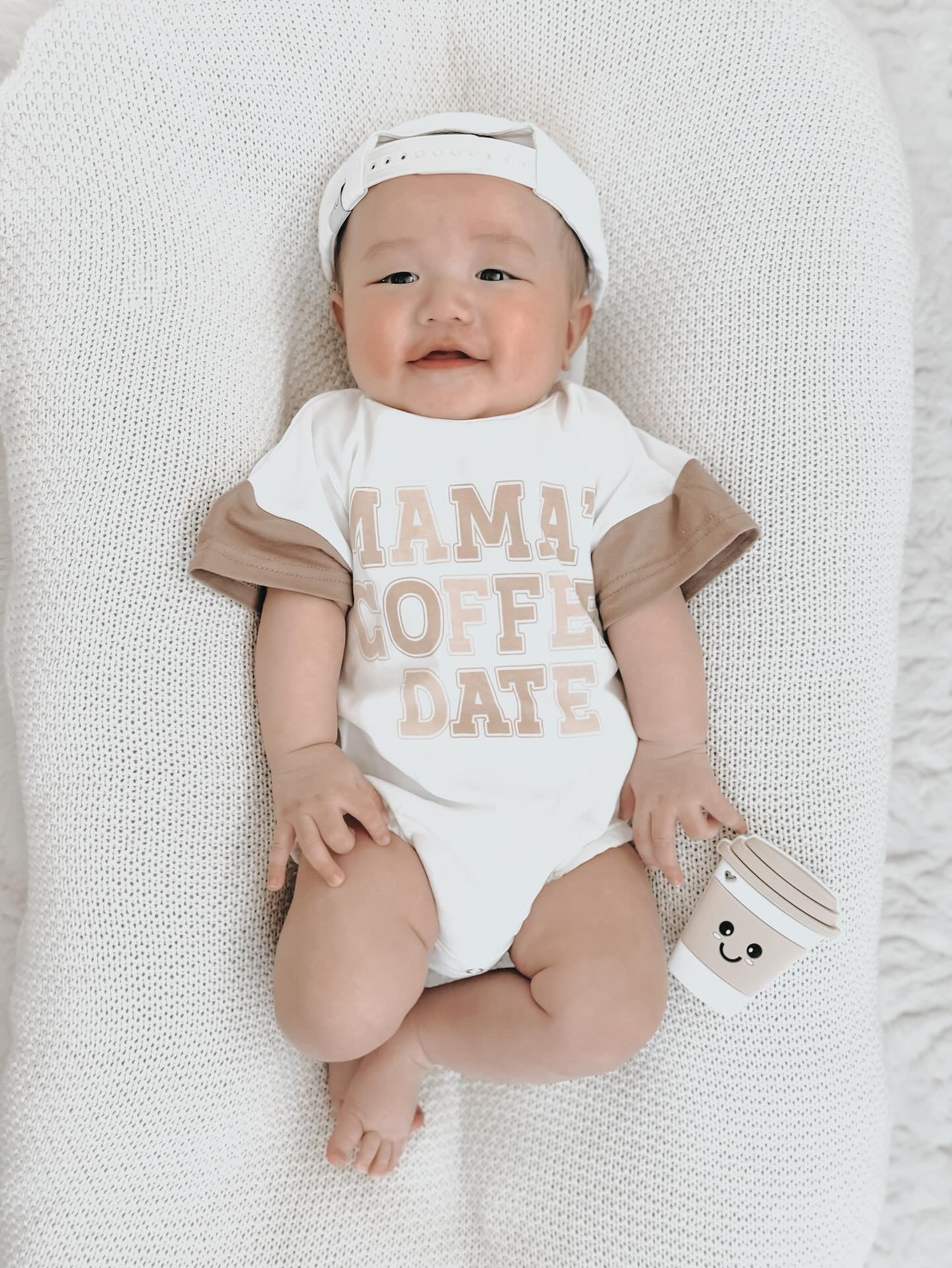 “MAMA’S COFFEE DATE” TRI COLOR ROMPER