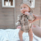 BROWN FLANNEL ROMPER