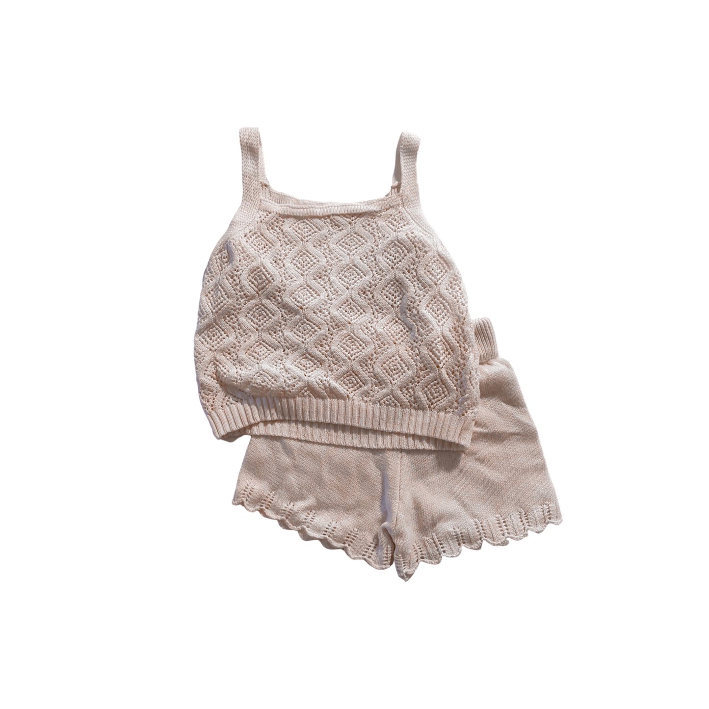 HOLLOW LACE VEST + SHORTS