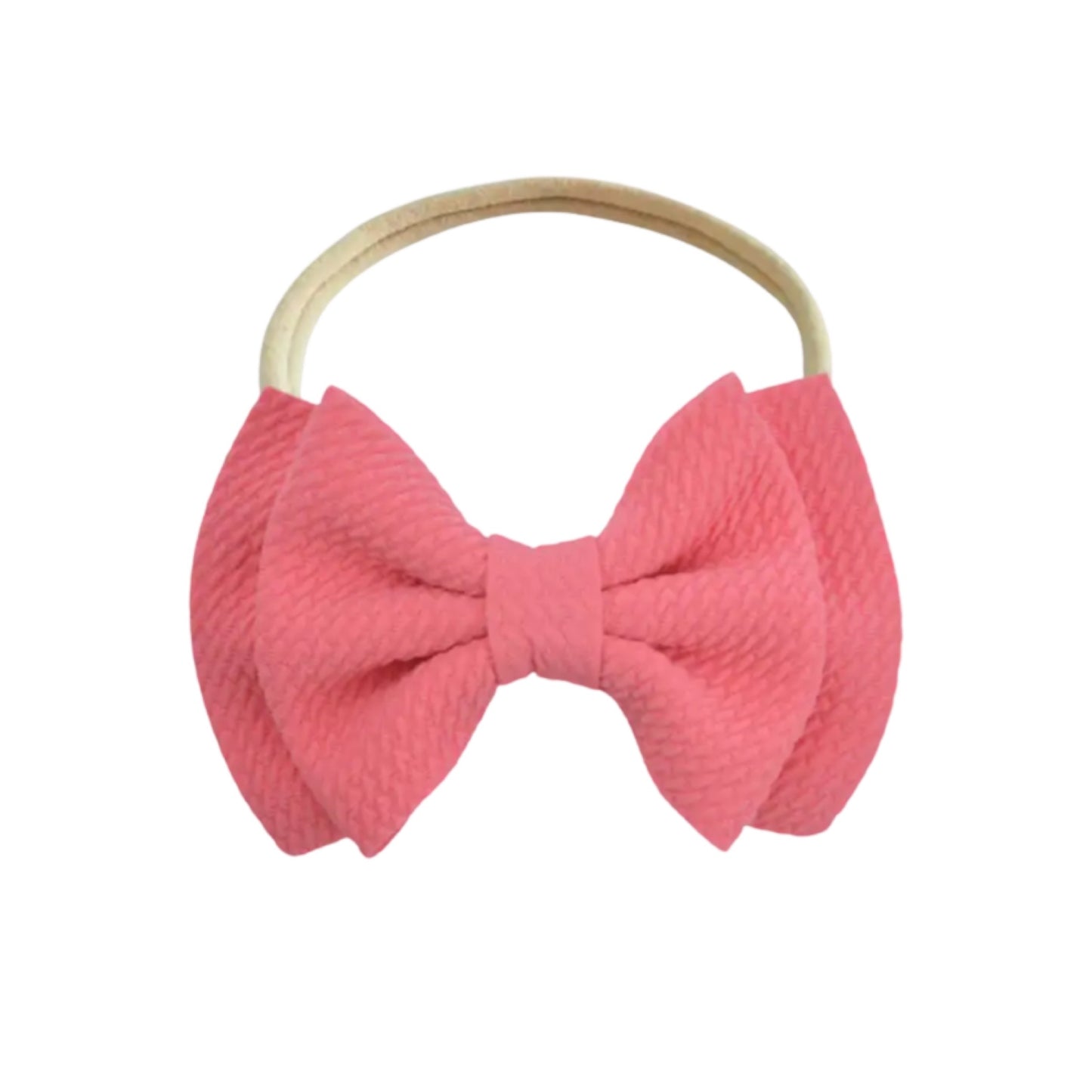 WAFFLE KNIT HEADBAND BOW