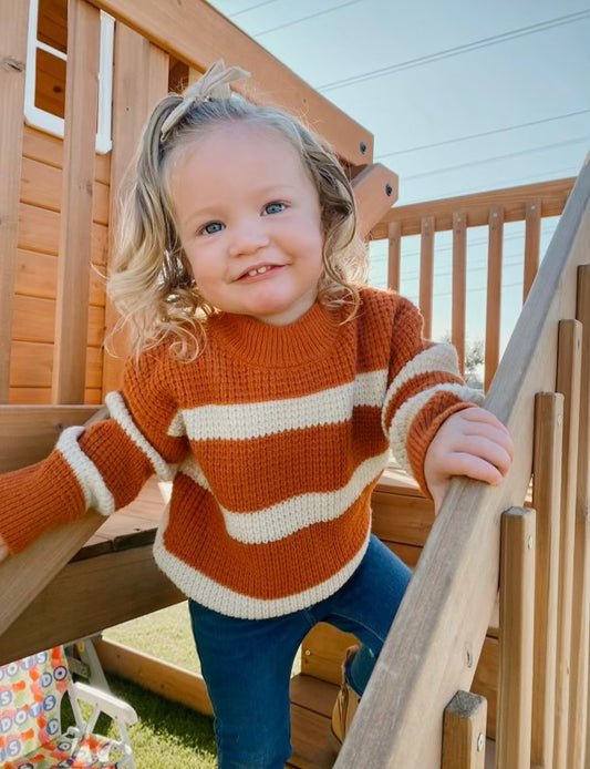 CHUNKY AUBURN STRIPED SWEATER