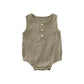 BROWN MUSLIN SLEEVELESS ROMPER