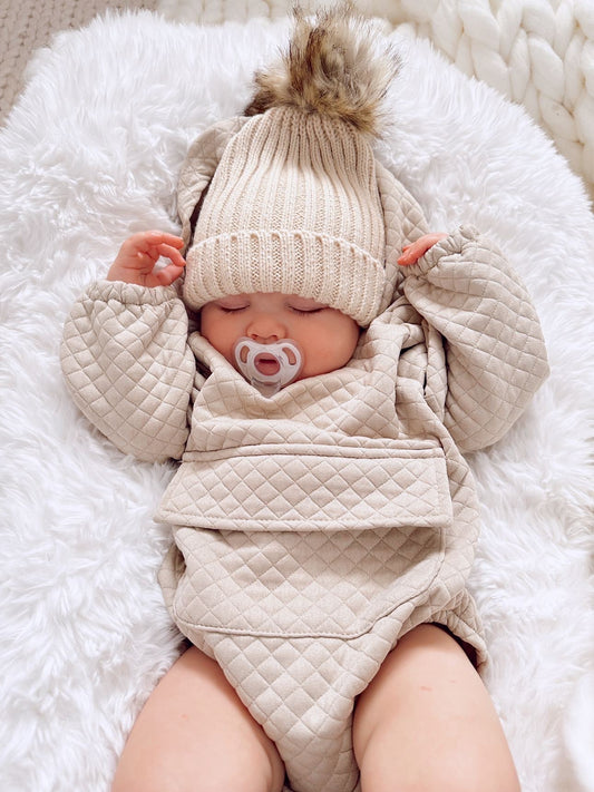 QUILTED HOODED ROMPER