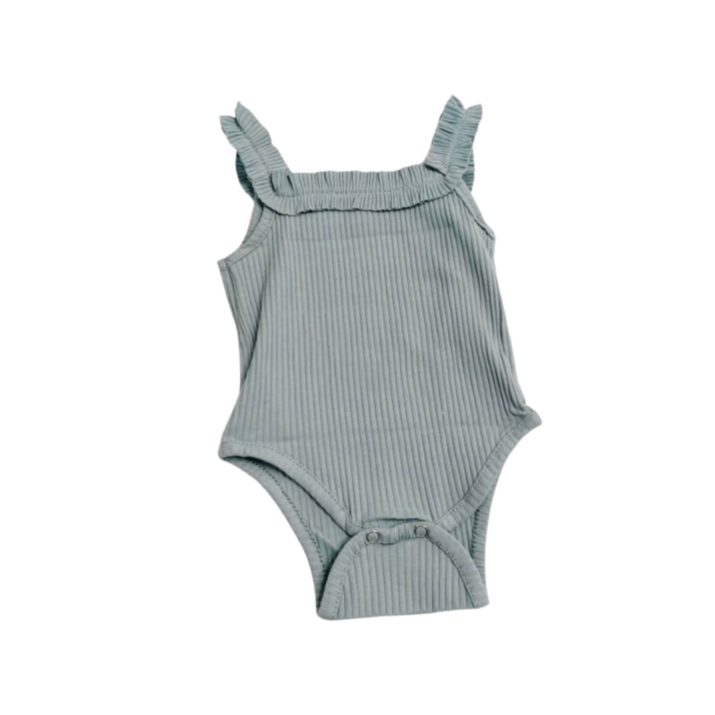 SOLID RUFFLE STRAP BODYSUIT