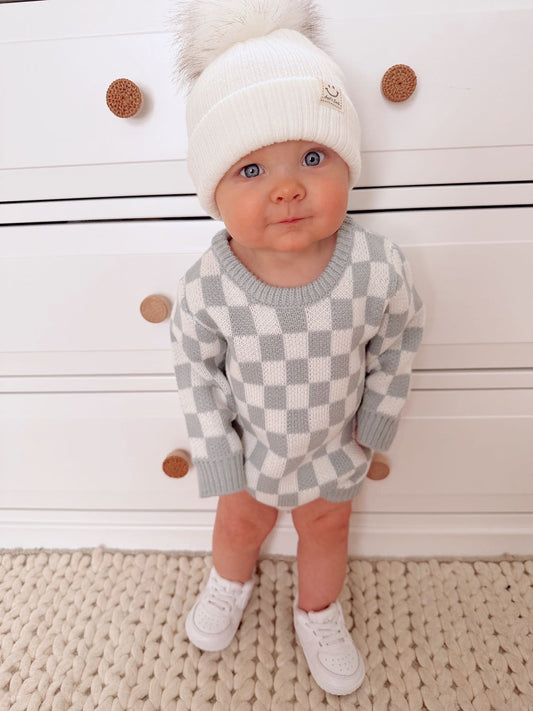 KNITTED CHECKERED ONESIE