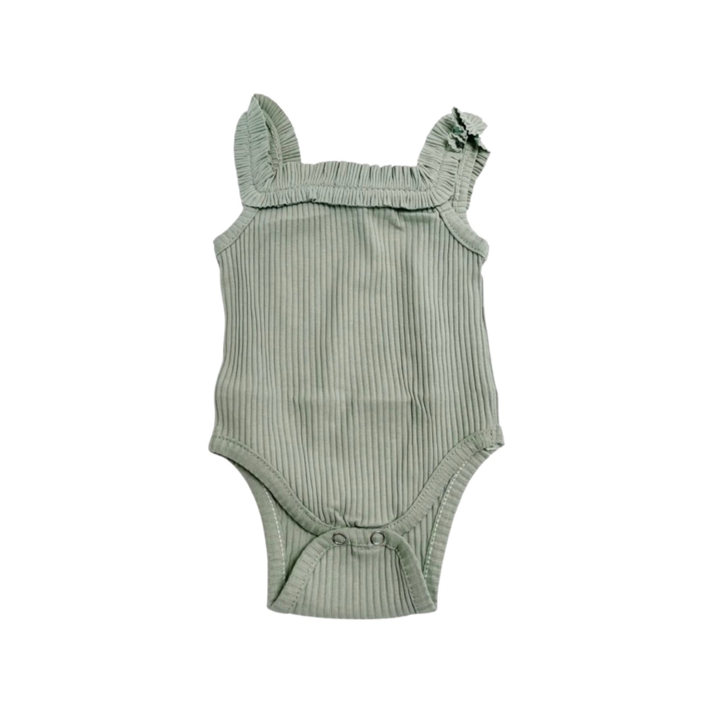 SOLID RUFFLE STRAP BODYSUIT