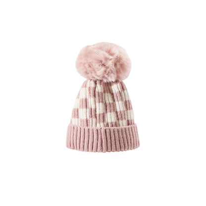 CHECKERED KNIT BEANIE