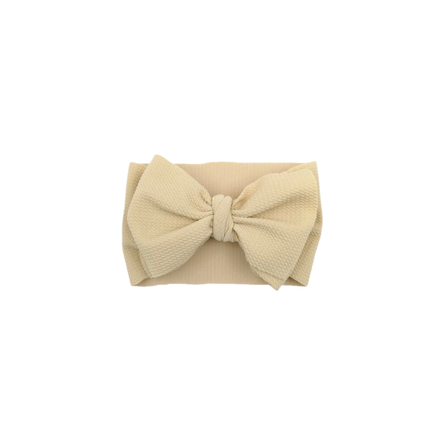 WIDE NYLON TURBAN HEADBAND BOW