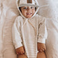 STRIPED HOODED SWEATER ROMPER