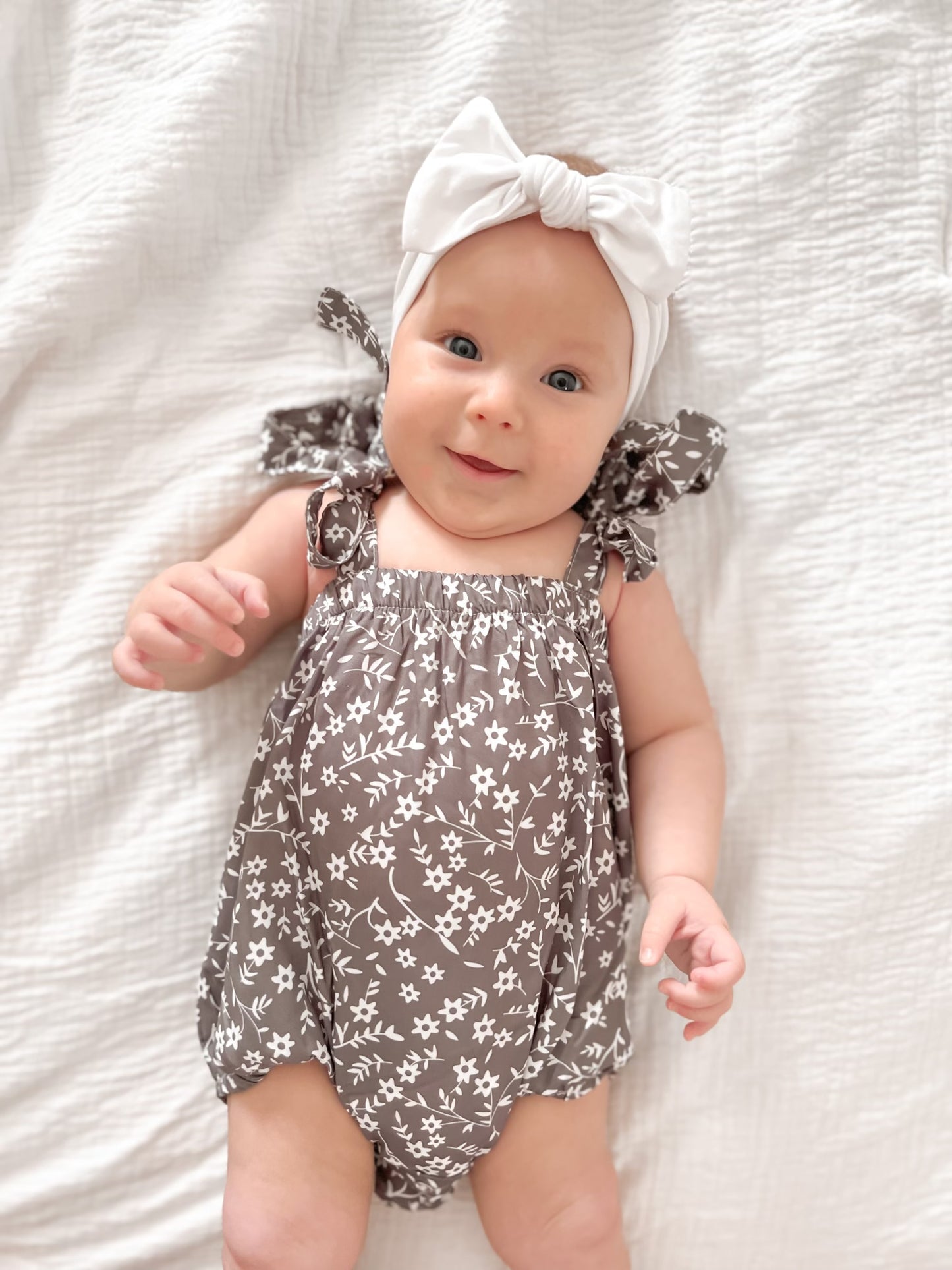 GREY FLORAL PRINT TANK TOP ROMPER