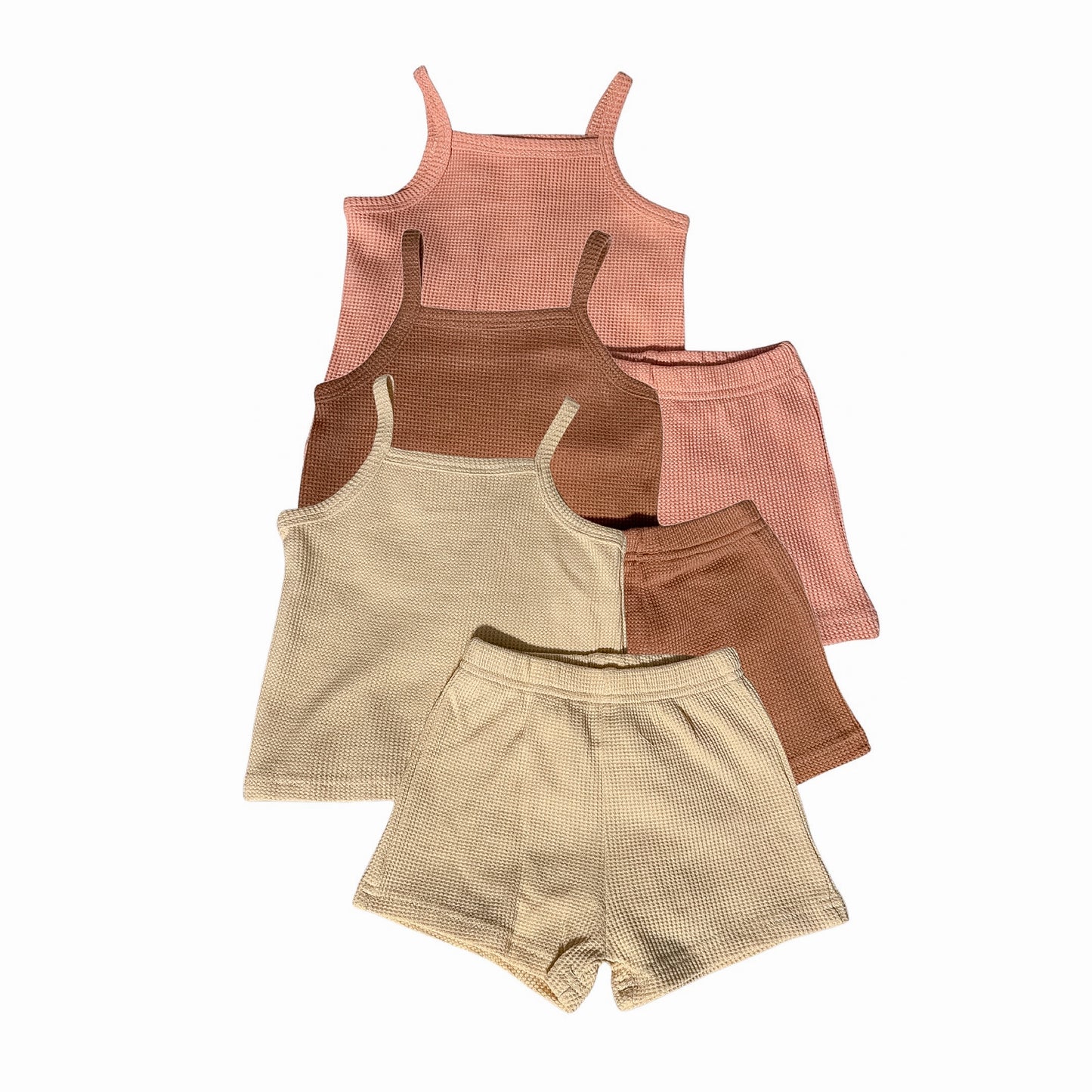 WAFFLE KNIT TANK AND SHORT SET