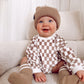 VELVET CHECKERED LONGSLEEVE ONESIE