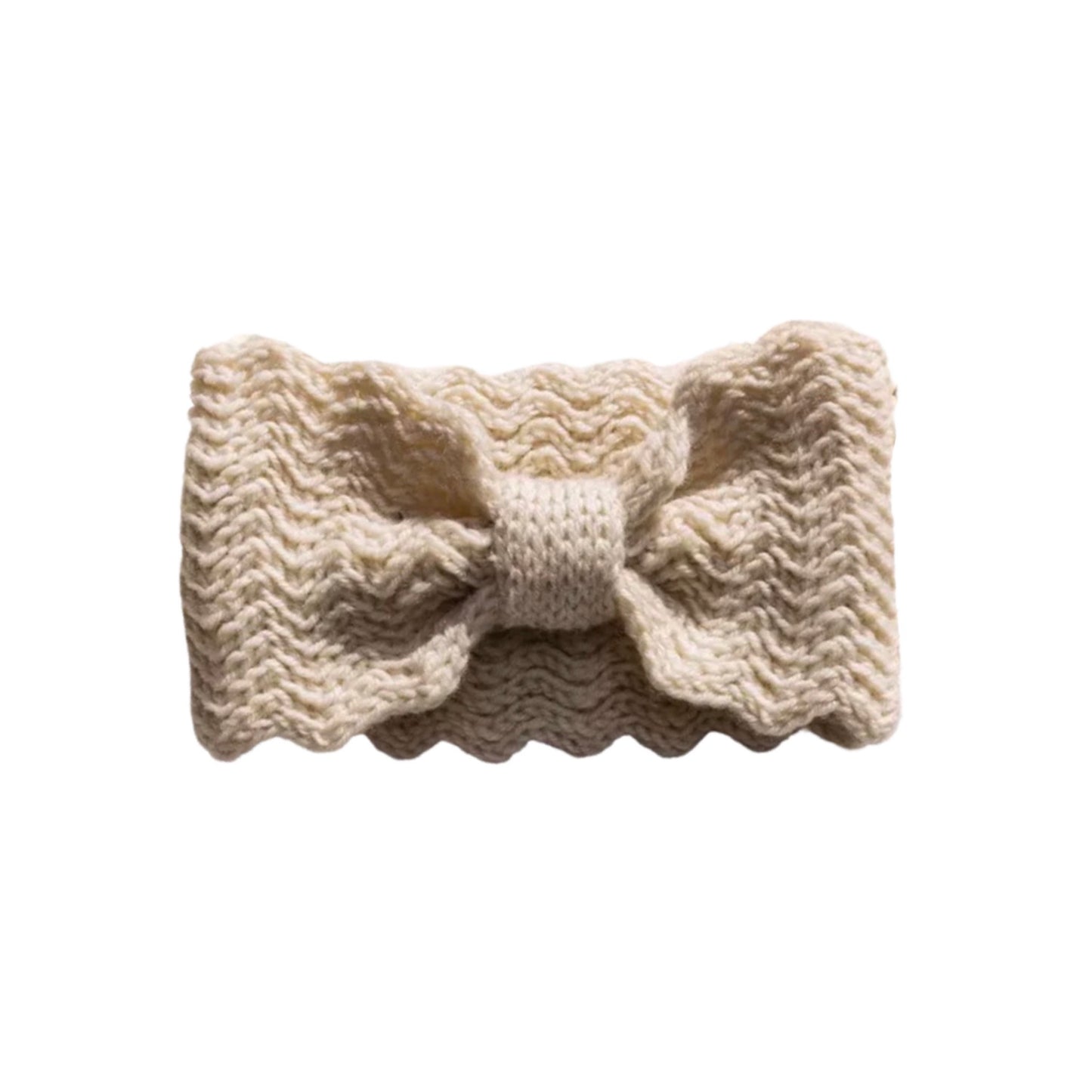 WIDE KNITTED HEADBAND BOW