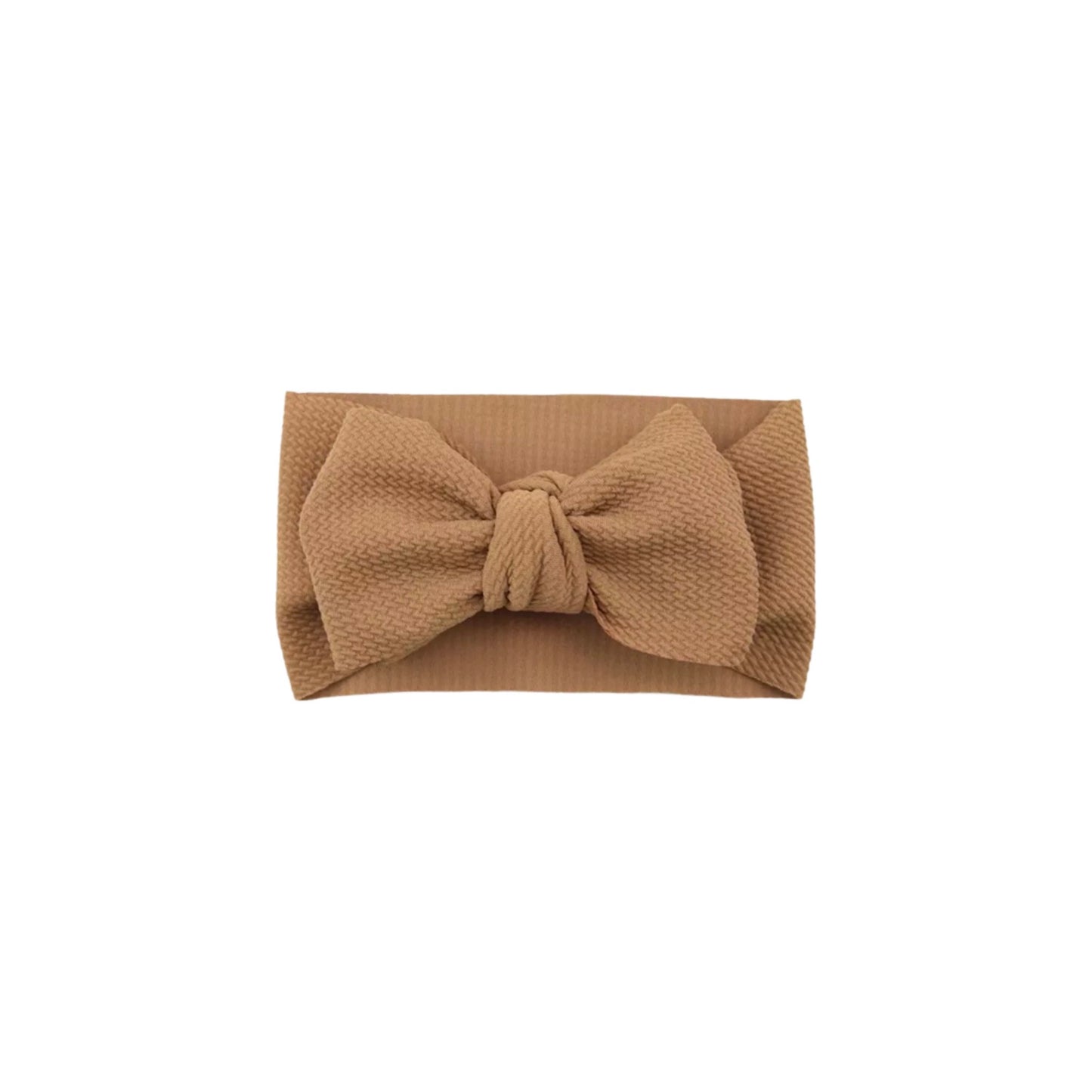 WIDE NYLON TURBAN HEADBAND BOW