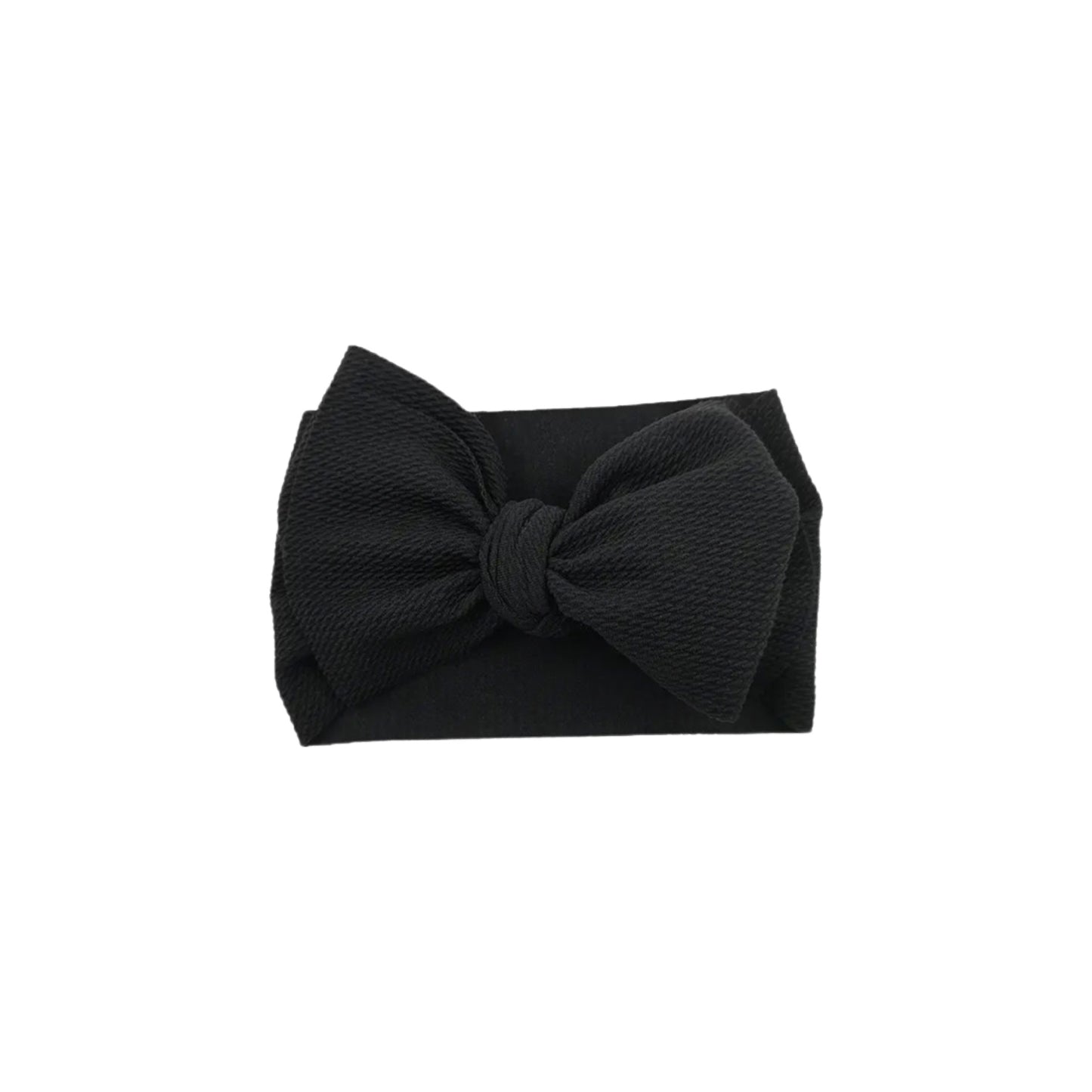 WIDE NYLON TURBAN HEADBAND BOW