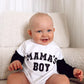 “MAMA’S BOY”TWO TONE LONG SLEEVE ONESIE