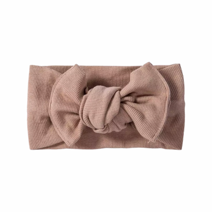 RIBBED TURBAN HEADBAND BOW