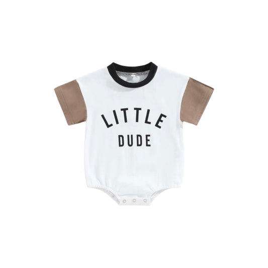 TWO TONE "LITTLE DUDE" ONESIE