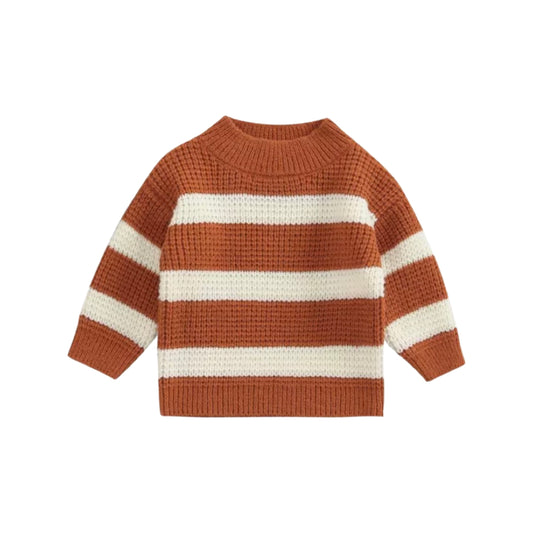 CHUNKY AUBURN STRIPED SWEATER