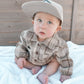 BROWN FLANNEL ROMPER