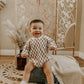 VELVET CHECKERED LONGSLEEVE ONESIE