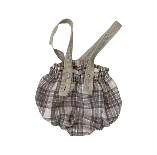 PLAID SUSPENDER BLOOMERS