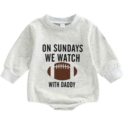 "ON SUNDAYS WE WATCH FOOTBALL" ROMPER