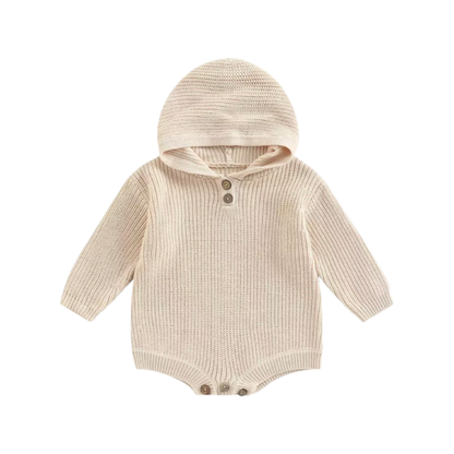 KNITTED HOODED ROMPER