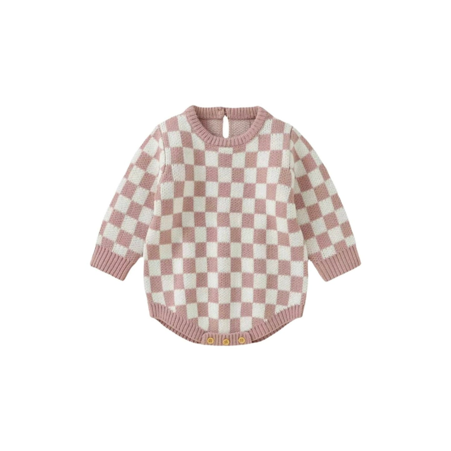 KNITTED CHECKERED ONESIE