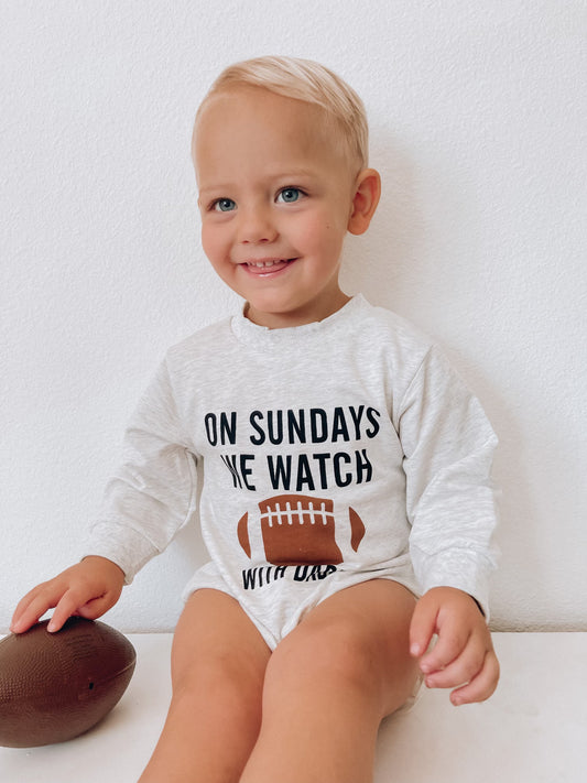 "ON SUNDAYS WE WATCH FOOTBALL" ROMPER