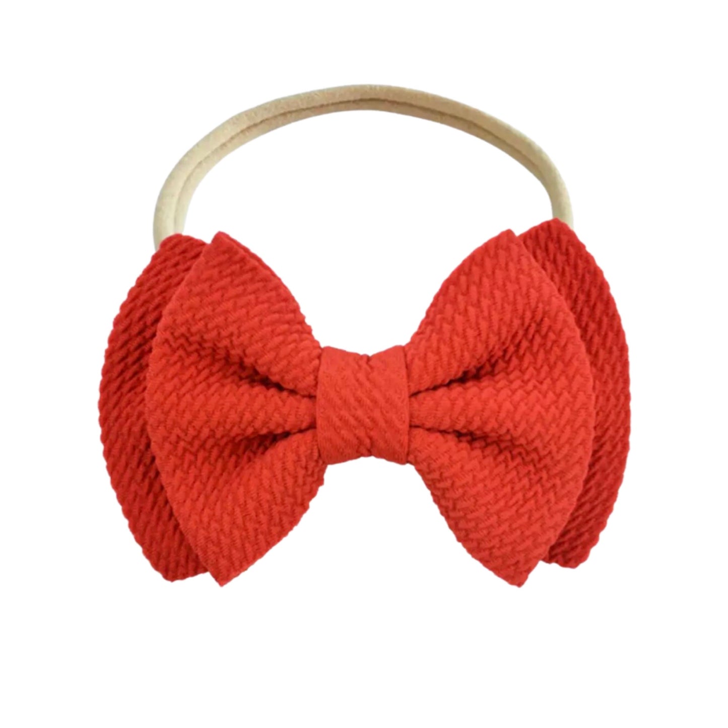 WAFFLE KNIT HEADBAND BOW